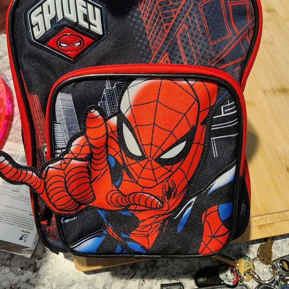 New With Tags Spider-Man Backpack/lunchpack with Red and Black Design